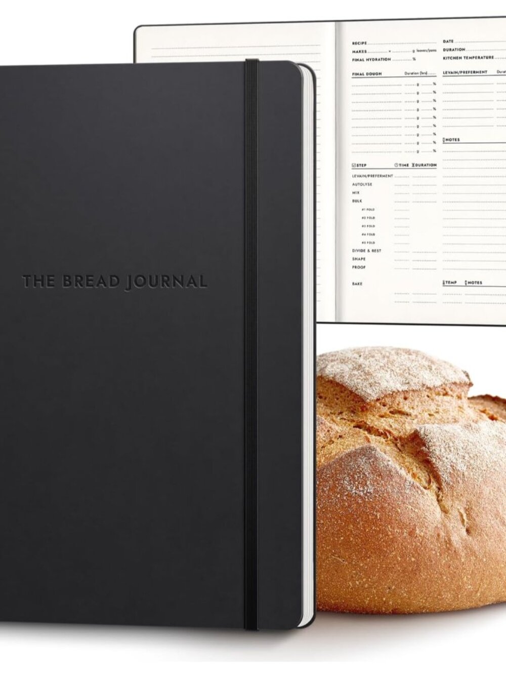 Bakers Recipe Journal to Write In - Blank Bread Baking Book, 128 Pg, Black